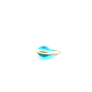 Light blue round tear drop shape charm, SKU#M2160Lblue