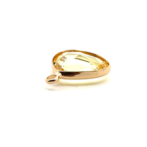 Light yellow triangle shape crystal charm, SKU#M2168Lyellow