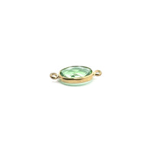 Light green oval shape double ring crystal charm,SKU#M2143light green