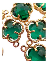 Emerald green double ring four leaf clover, SKU#M2142Egreen