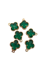 Emerald green four leaf clover charm, SKU#M2158-9
