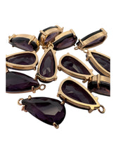 Dark purple tear drop crystal charm, SKU#M2152purple