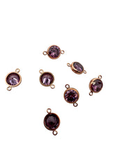 6mm, Rose Gold Filled, 3A, Cubic Zicronia Bezel Connector 
SKU#4805781M6