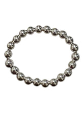 Sterling silver size 6 beaded stretchy ring, SKU#50530ER6