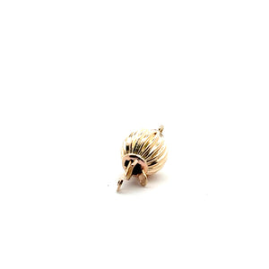 Textured solid gold bead clasp, SKU#A007C