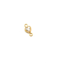 White 3A CZ Vertical Heart Bezel, SKU#4048VCM4