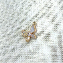 Butterfly Charm, Pearl, Gold Plated, M4426
