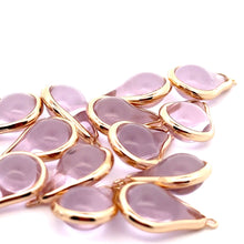 Pink round tear drop shape charm, SKU#M2164pink