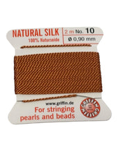 Beaded cord, Natural Silk, 0,90mm, cornelian, SKU#01161”