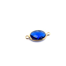 Royal blue oval shape double ring crystal charm,SKU#M2143royalblue