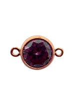6mm, Rose Gold Filled, 3A, Cubic Zicronia Bezel Connector 
SKU#4805781M6