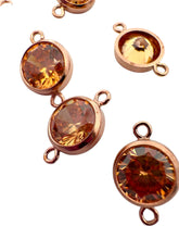 6mm, Rose Gold Filled, 3A, Cubic Zicronia Bezel Connector 
SKU#4805781M11