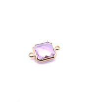 Pink Square charm, double ring crystal charm, SKU#M2145pink
