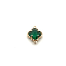 Emerald green four leaf clover crystal charm, SKU#M2142Emerald