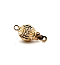 Textured solid gold bead clasp, SKU#A007C