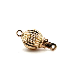 Textured solid gold bead clasp, SKU#A007C