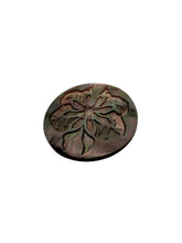Round mother of pearl, flower carved, SKU#M3449