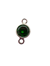 4mm,sterling silver, 3A, Cubic Zicronia Bezel Connector 
SKU#5005780M5
