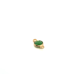Jade green double ring crystal charm, SKU#M2166jade