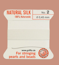 Silk white bead cord, size 2, SKU#BCSWH02G
