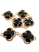 Black four leaf double ring  leaf clover, SKU#M2142black