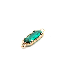 Oval Emerald Green crystal charm, SKU#M2167emerald