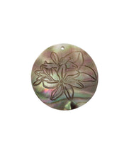 Round Mother of,Pearl carved flower. SKU#M4054