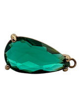 Emerald green tear drop crystal charm, M2152Egreen