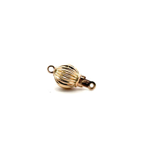 Textured solid gold bead clasp, SKU#A007C