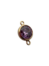 6mm,Gold Filled, 3A, Cubic Zicronia Bezel Connector 
SKU#4005781M6