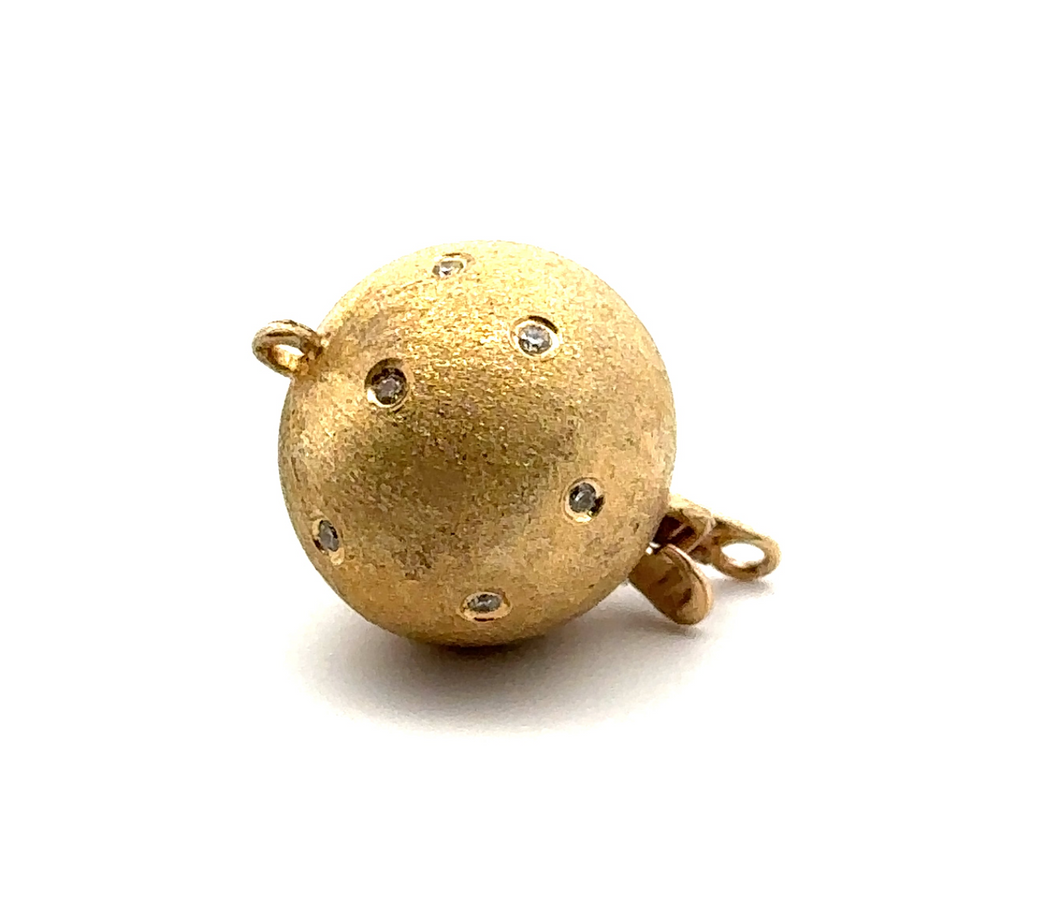 13mm Solid gold bead clasp with diamonds, SKU#A103M-L4