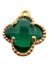 Emerald green four leaf clover charm, SKU#M2158-9