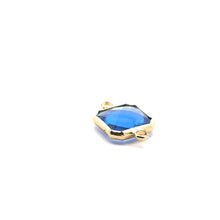 Blue Square charm, double ring crystal charm, SKU#M2145blue