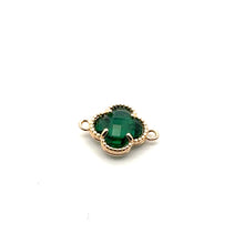 Emerald green four leaf clover crystal charm, SKU#M2142Emerald