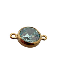 3mm, Gold filled , 3A, Cubic Zicronia Bezel Connector 
SKU#4030CM3