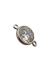 3mm, sterling silver , 3A, Cubic Zicronia Bezel Connector 
SKU#5030CM4
