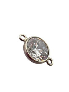 3mm, sterling silver , 3A, Cubic Zicronia Bezel Connector 
SKU#5030CM4