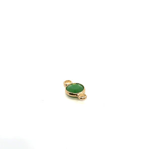 Jade green double ring crystal charm, SKU#M2166jade