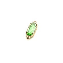 Green oval shape crystal charm,SKU#M2167green