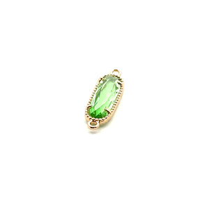 Green oval shape crystal charm,SKU#M2167green