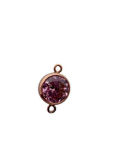 6mm, Rose Gold Filled, 3A, Cubic Zicronia Bezel Connector 
SKU#4805781M10