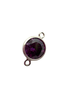 3mm, sterling silver , 3A, Cubic Zicronia Bezel Connector 
SKU#5030CM2
