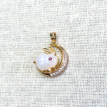 Moon Rabbit Pendant, Gold Plated, M4433