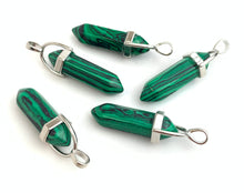 Silver Plated Malachite Pendant Sku#M1423