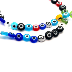 Evil eye flat round bead, SKU#M3157