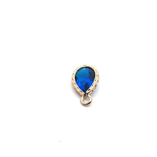 Blue tear drop shape crystal charm, SKU#M2141blue