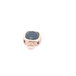 Square shape crystal charm, gold plated, SKU#M2164