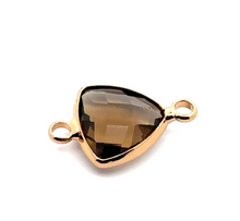 Light black triangle double ring crystal charm, SKU#M2157Lblack