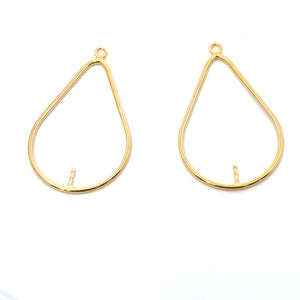 14KGF tear drop W/ peg, SKU#4003506P