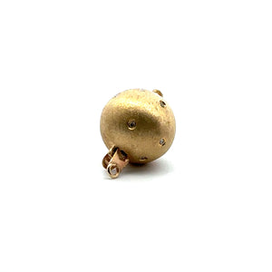 13mm Solid gold bead clasp with diamonds, SKU#A103M-L4